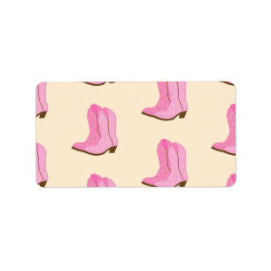 Étiquette Bottes de cowboy rose cowgirl country Texas Ranch