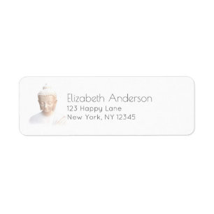 Étiquette Bouddha en blanc Sérénité Méditative Et Calme
