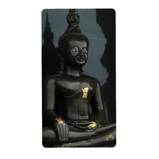 Étiquette Bouddha noir ... Nong Khai, Isaan, Thaïlande (Devant)