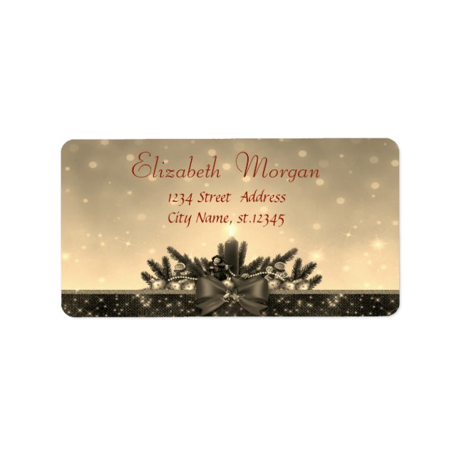 Étiquette Bougie, Pine Tree, Vacances Bow (Devant)