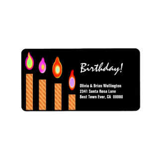 Étiquette Bougies dorées Anniversaire Personnalisé