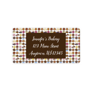 Étiquette Boulangerie Bake Vente Aliments Brownie Cupcake Pi