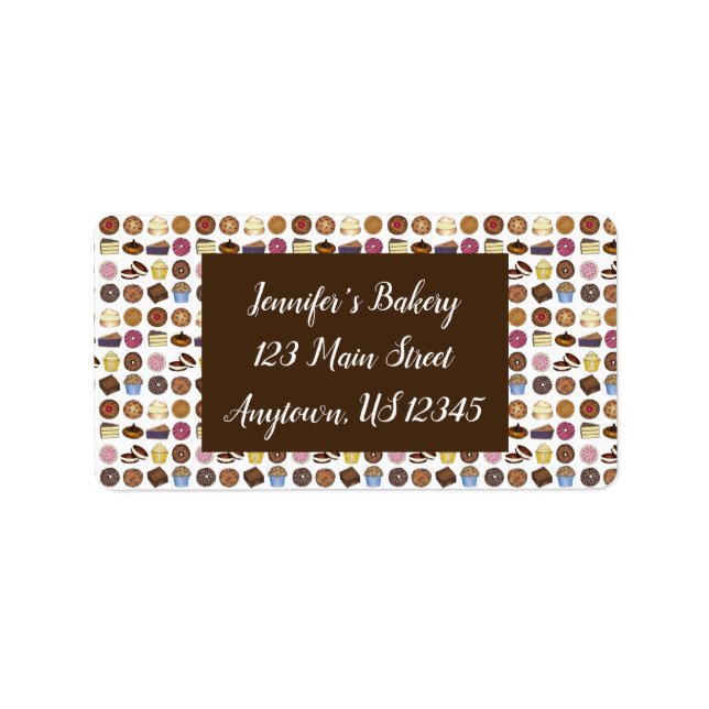 Étiquette Boulangerie Bake Vente Aliments Brownie Cupcake Pi (Devant)