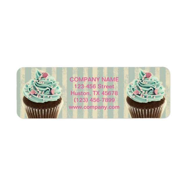 Étiquette boulangerie vintage moderne dessert cupcake (Devant)
