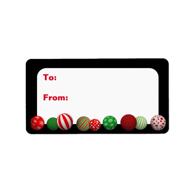 Étiquette Boules de Noël 3D (Devant)