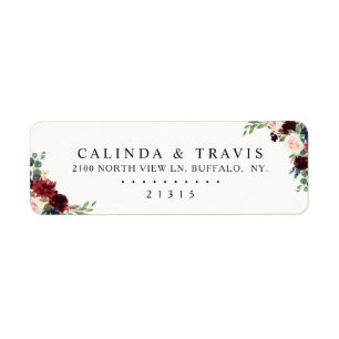 Étiquette Bouquet Bourgogne   Mariage élégant