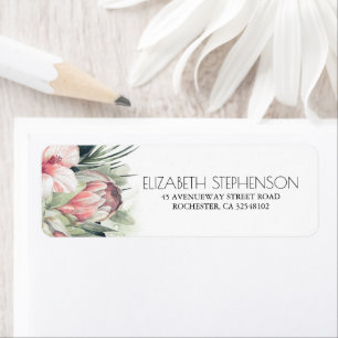 Étiquette Bouquet d'aquarelle Feuille de palme florale tropi