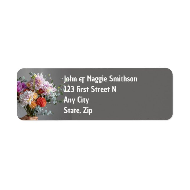 Étiquette Bouquet de fleurs de jardin Floral Plutôt (Devant)