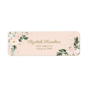 Étiquette Bouquet floral aquarelle rose élégant