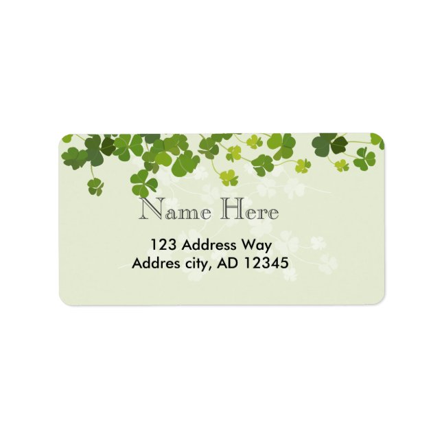 Étiquette bouquet shamrock, jour de st patrick (Devant)