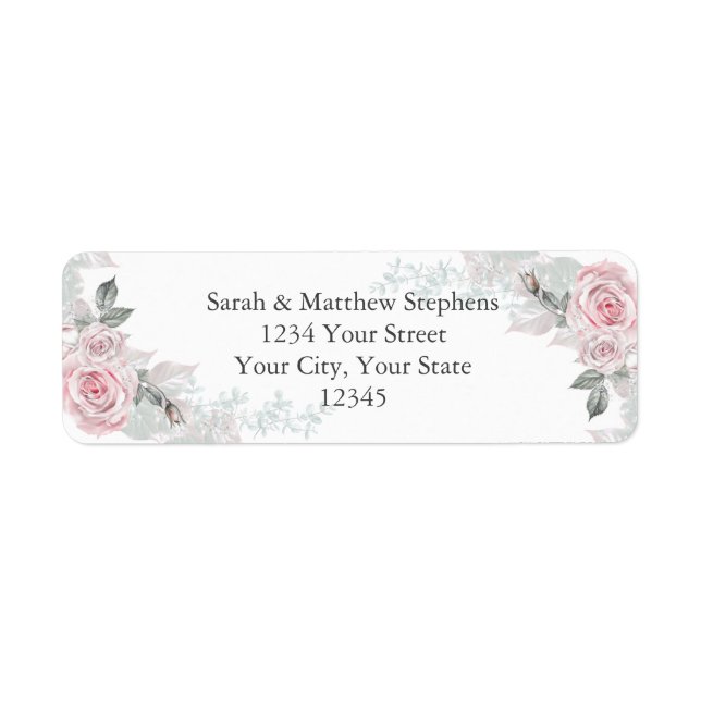 Étiquette Bouquets de rose rose (Devant)