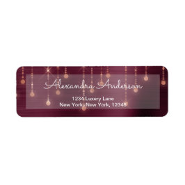 Étiquette Bourgogne - Rose Gold String Mariage à étincelles
