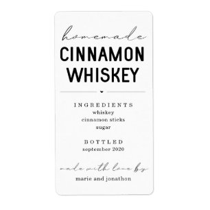 Étiquette Bouteille à whisky de cannelle maison personnalisé