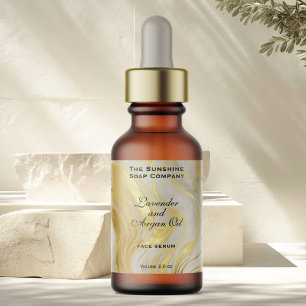 Étiquette Bouteille compte-gouttes pour cosmétiques en marbr