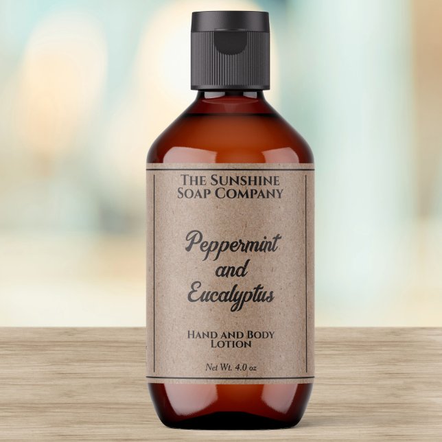 Étiquette Bouteille de cosmétique style papier Kraft (Créateur téléchargé)