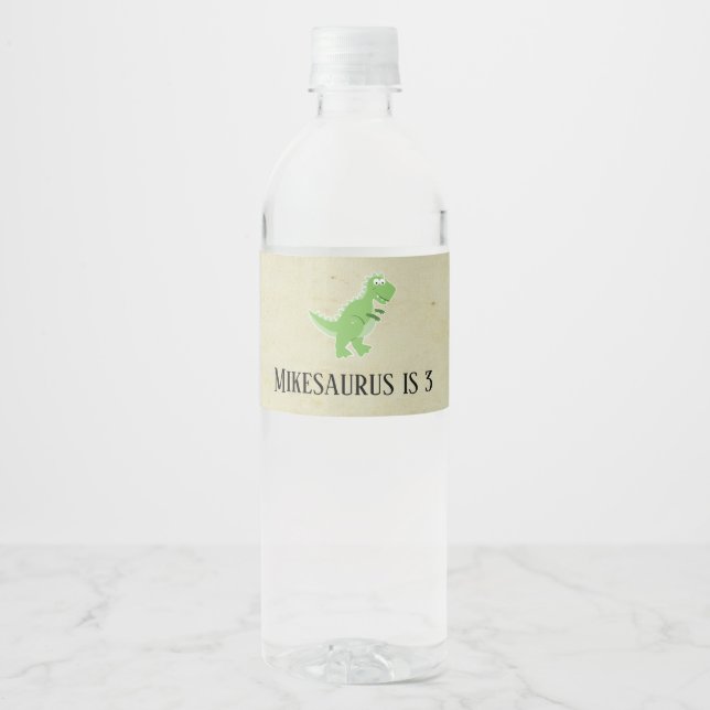 Étiquette bouteille de dinosaure pour enfants (Devant)