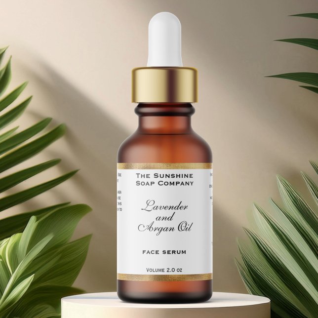 Étiquette Bouteille de gouttelettes à huile blanche et tissé (Créateur téléchargé)