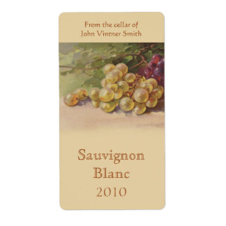 Étiquette bouteille de vin de raisin blanc