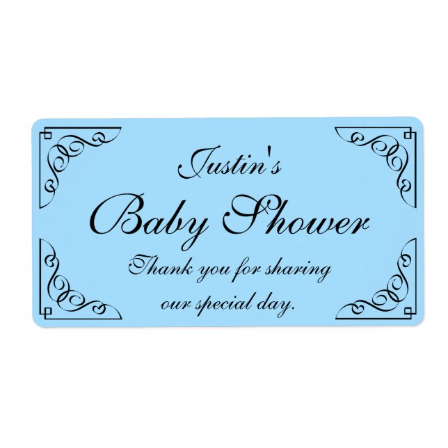 Étiquette Bouteille d'eau de baby shower personnalisée étiqu (Devant)
