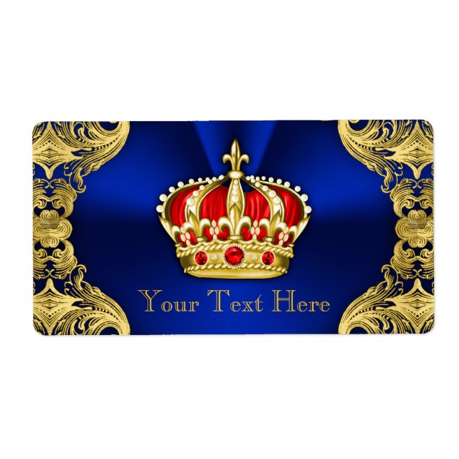 Étiquette Bouteille d'eau du Baby shower Royal Blue de Regal (Devant)