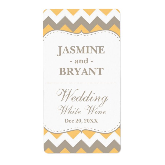 Étiquette Bouteille mariage Chevron Motif Favoriser (Devant)