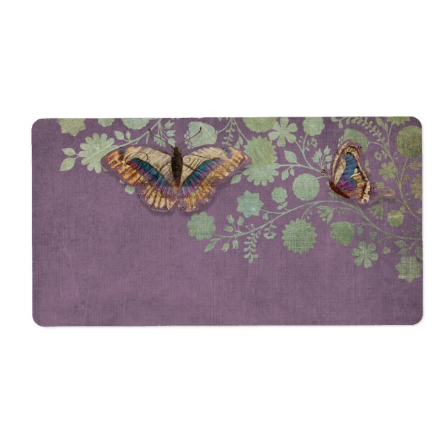 Étiquette Bouteilles d'aquarelle avec motif floral moderne (Devant)