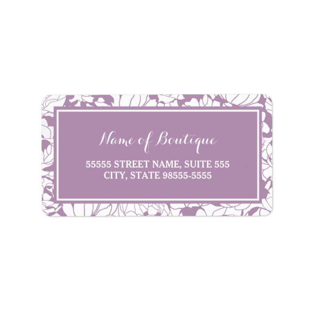 Étiquette Boutique moderne violet fleurie Girl Beauté (Devant)