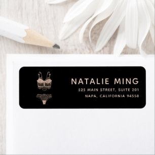 Étiquette Boutique rose Gold Lingerie Logo Affaires
