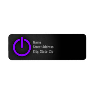 Étiquette Bouton pourpre violet de puissance