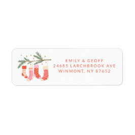 Étiquette Bouts de Noël roses Adresse de retour personnalisé
