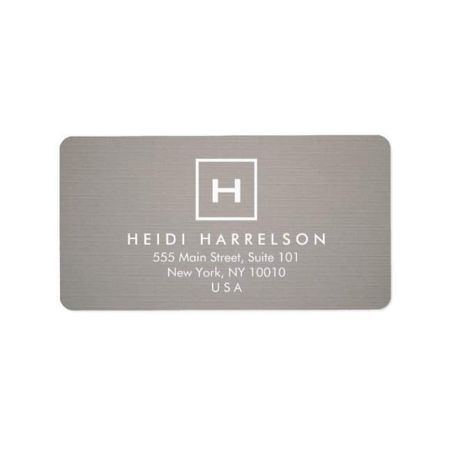 Étiquette BOX LOGO avec VOTRE INITIAL/MONOGRAM sur LINGE GRA (Devant)