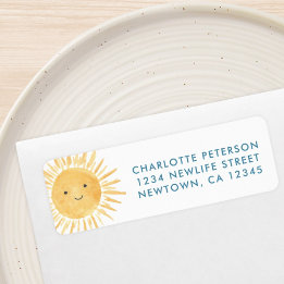 Étiquette Boy' Baby shower Sun Adresse de retour