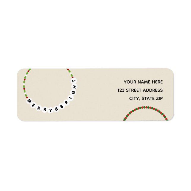 Étiquette Bracelet D'Amitié Joyeux Et Lumineux Noël (Devant)