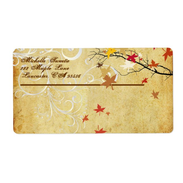 Étiquette Branche de l'érable PixDezines (Devant)