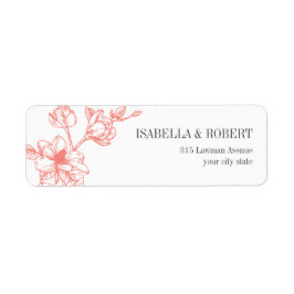 Étiquette Branche de Magnolia | Corail | Retour Mariage
