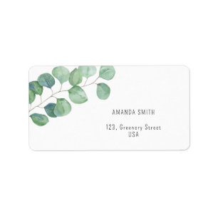 Étiquette Branche d'eucalyptus aquarelle