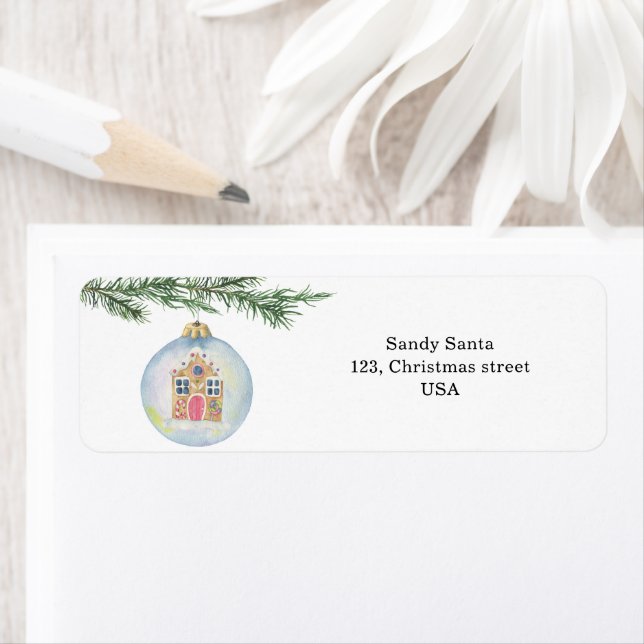 Étiquette Branche hiver avec jouet (En situation)