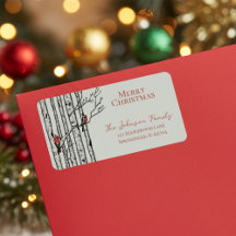 Branches de bouleau des cardinaux Red et Green Mer