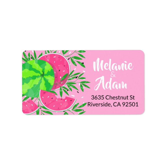 Étiquette Branches de pastèque d'été Bright Tropical (Devant)