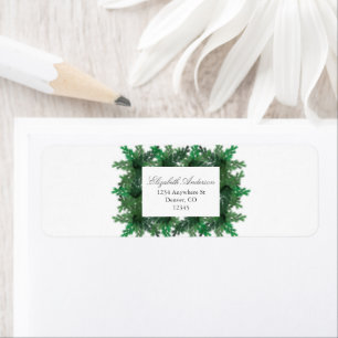 Étiquette Branches de pin d'hiver Mariage