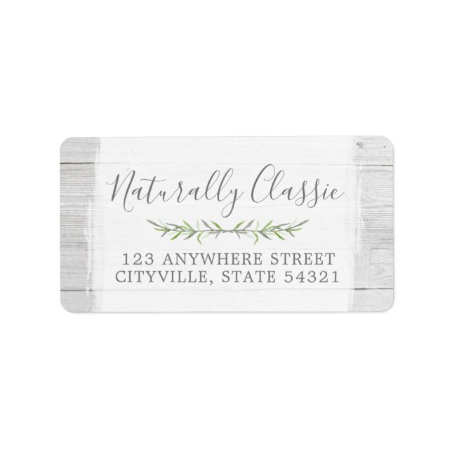 Étiquette Branches rustiques en bois et feuilles botaniques  (Devant)