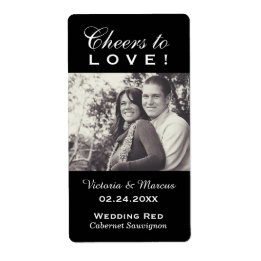 Étiquette Bravo pour l'amour Mariage noir Photo Bouteille de