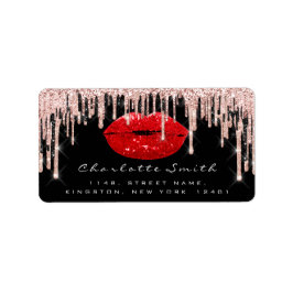Étiquette Bridal RSVP Kiss Roses lèvres Black RedGlitter Maq