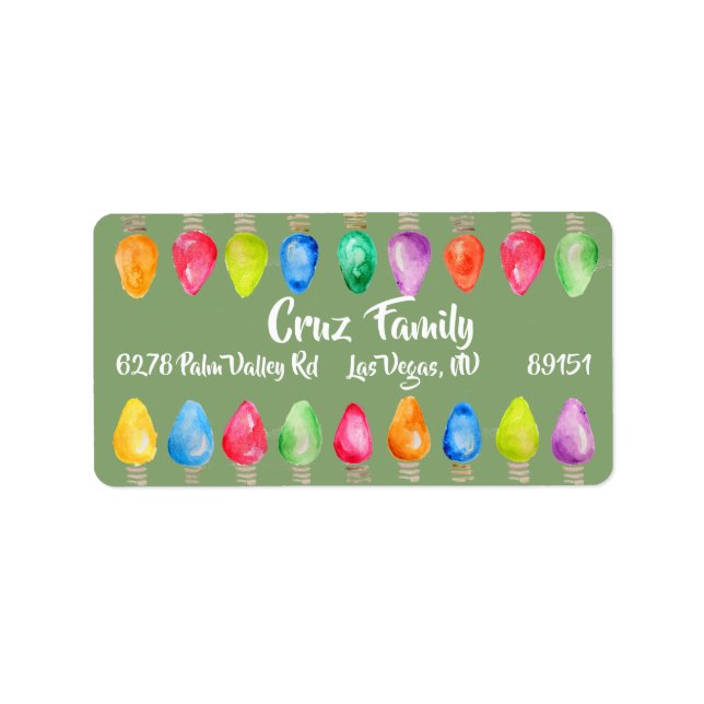 Étiquette Bright Christmas Bulles Return Adresse (Devant)