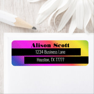 Étiquette Bright Neon Rainbow Modern Business Return Adresse