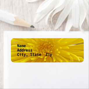 Étiquette Bright Yellow Spike Dahlia Close Photo Custom