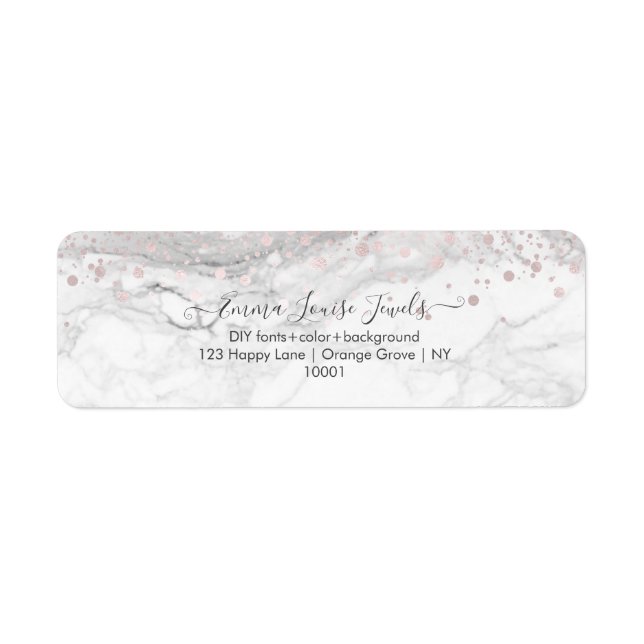 Étiquette Brillant Bluxh rose Confetti Marbre PixDezines (Devant)