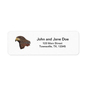 Étiquette Broderie Harris Hawk Faux