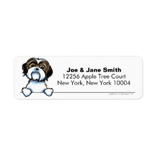 Étiquette Brown Blanc Chih Tzu Propre et Simple