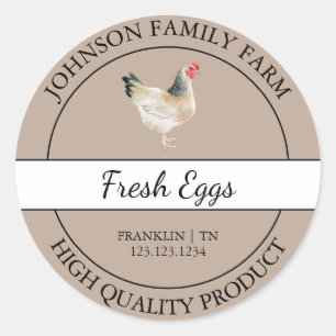 Étiquette Brown de l'oeuf de poulet frais de ferme